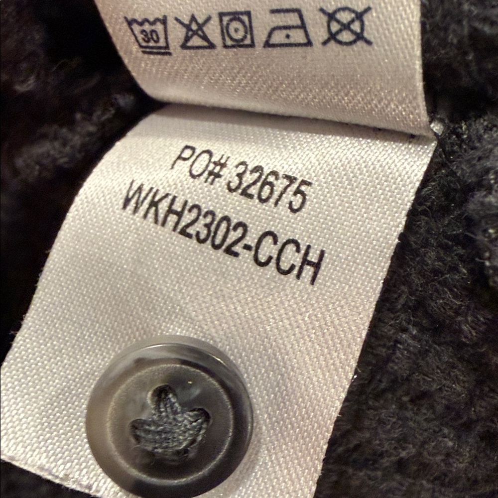 Faherty Charcoal Waffle Henley Long Sleeve Button Neckline Raw Hem Size L - Picture 11 of 13